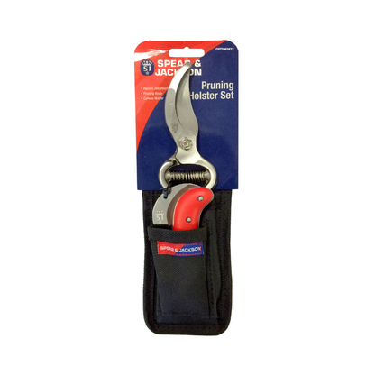 Spear & Jackson Bypass Secateurs + Folding Knife in Soft Holster Set