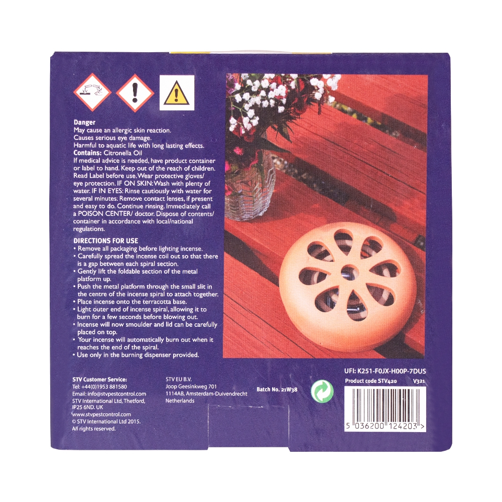 Zero In Citronella Terracotta Burner & Coil 6-Pack