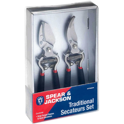 Spear & Jackson Vintage Bypass and Anvil Secateurs Set