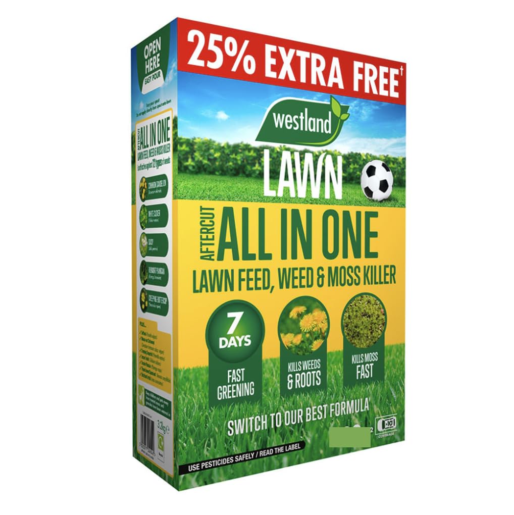 Westland Lawn All-In-One Lawn Feed, Weed & Moss Killer 80m2