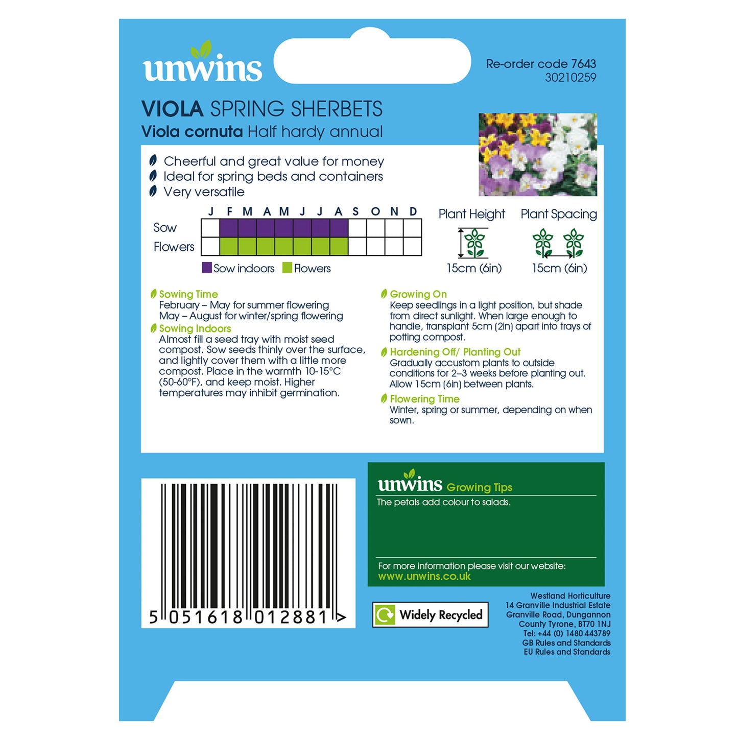 Unwins Winter Flowering Seed Bundle