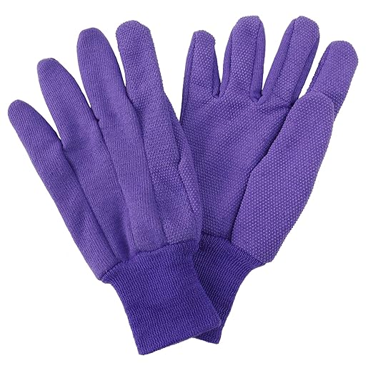 Kent & Stowe Jersey Cotton Grip Gloves Purple Med/Large