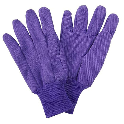 Kent & Stowe Jersey Cotton Grip Gloves Purple Med/Large