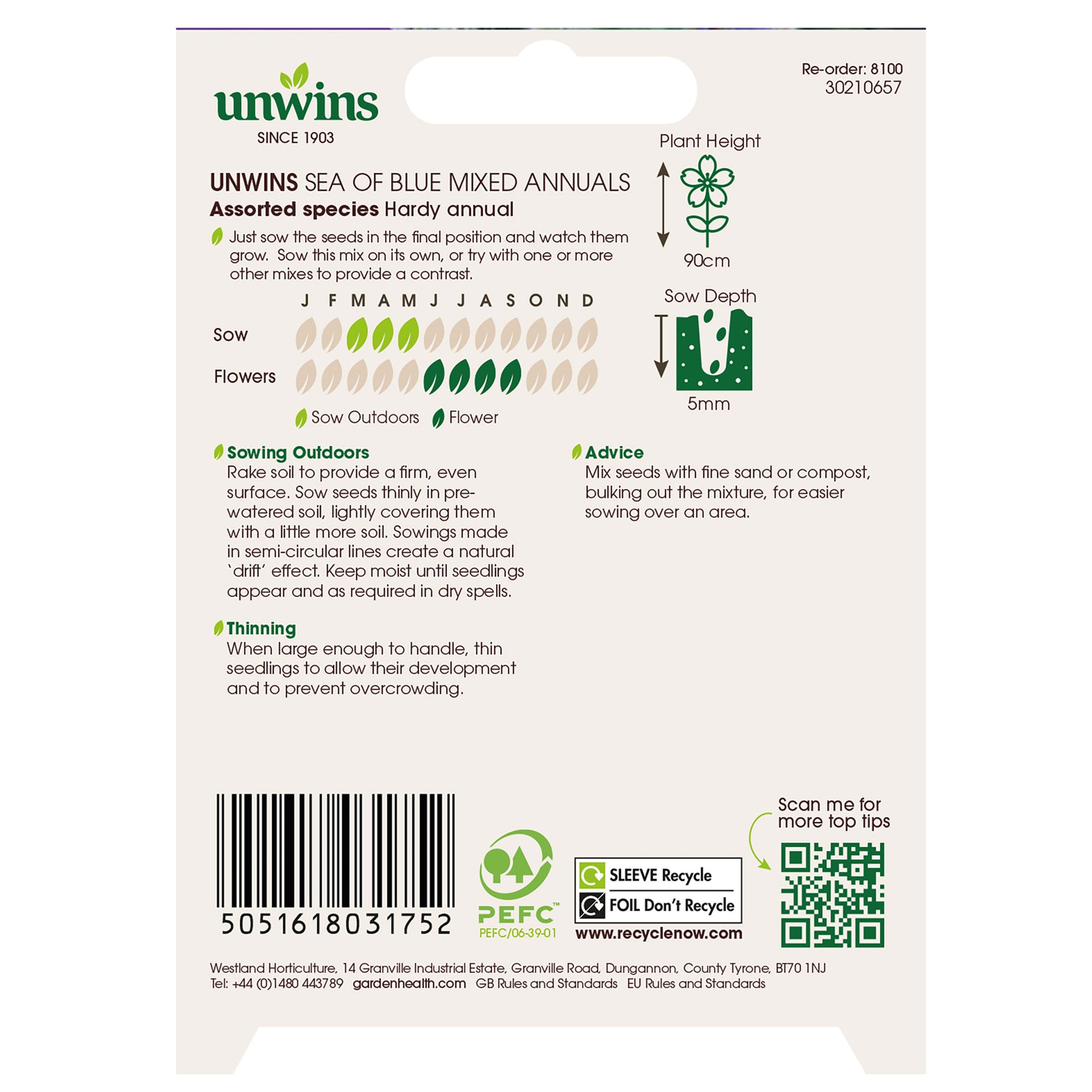 Unwins Sea of Blue Mixed Annuals