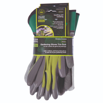 Spear & Jackson Kew 3 Pack Of Mixed Gloves, Size Medium