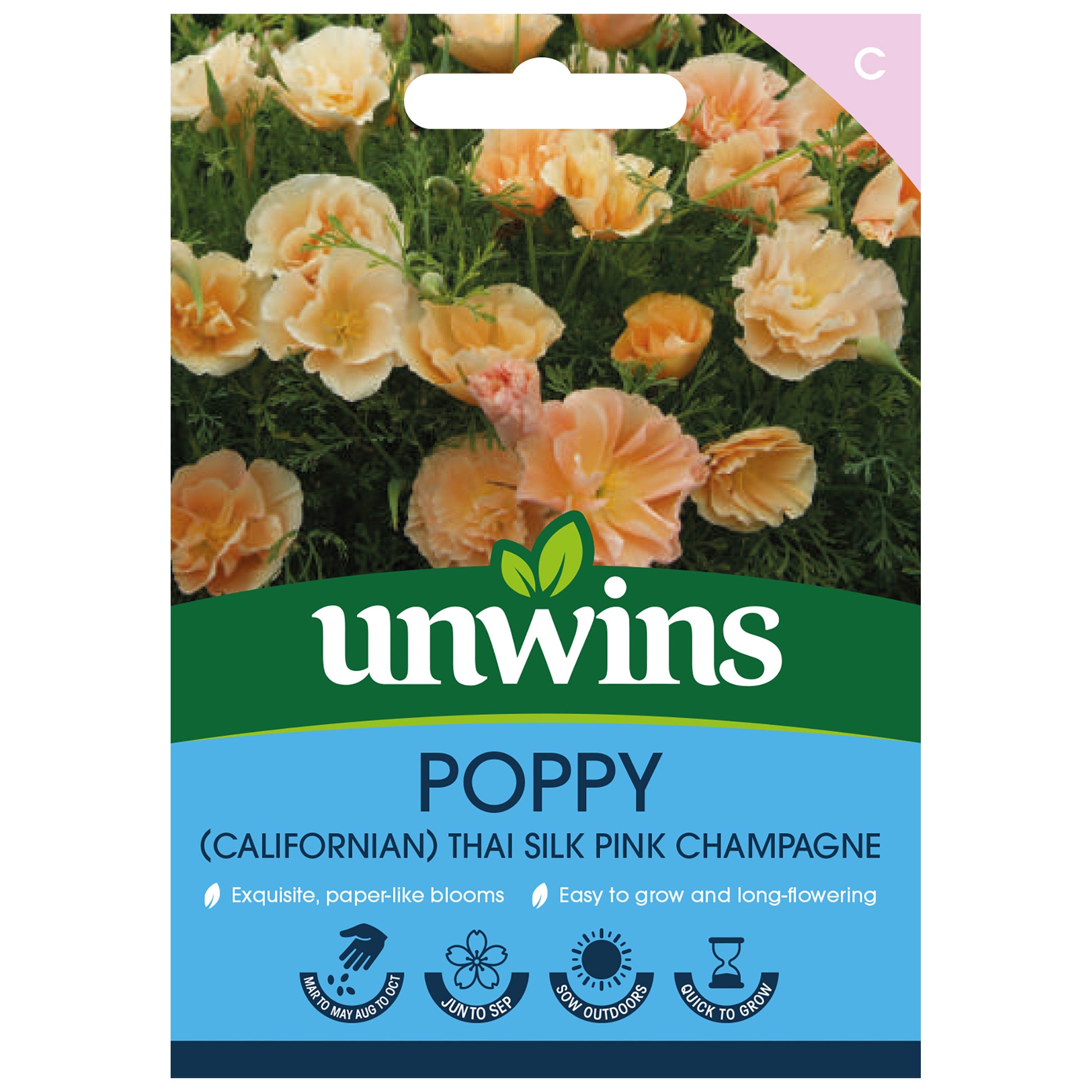 Poppy (Californian) Thai Silk Pink Champagne