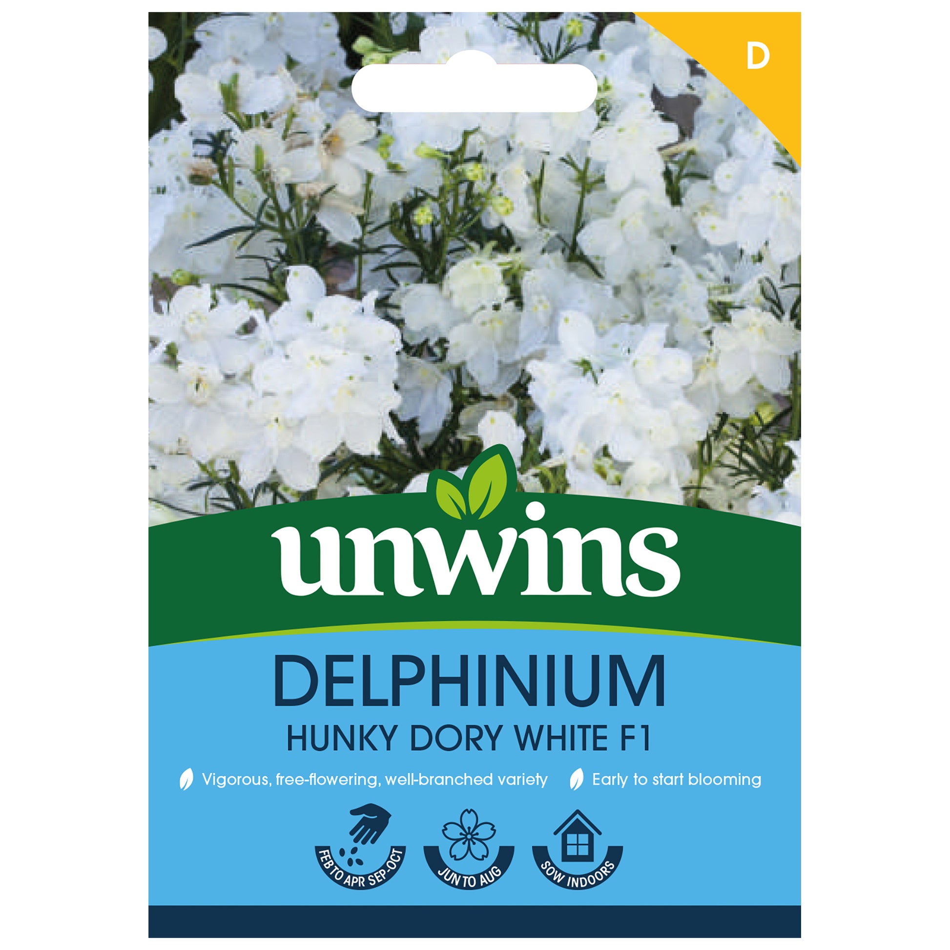 Delphinium Hunky Dory White F1