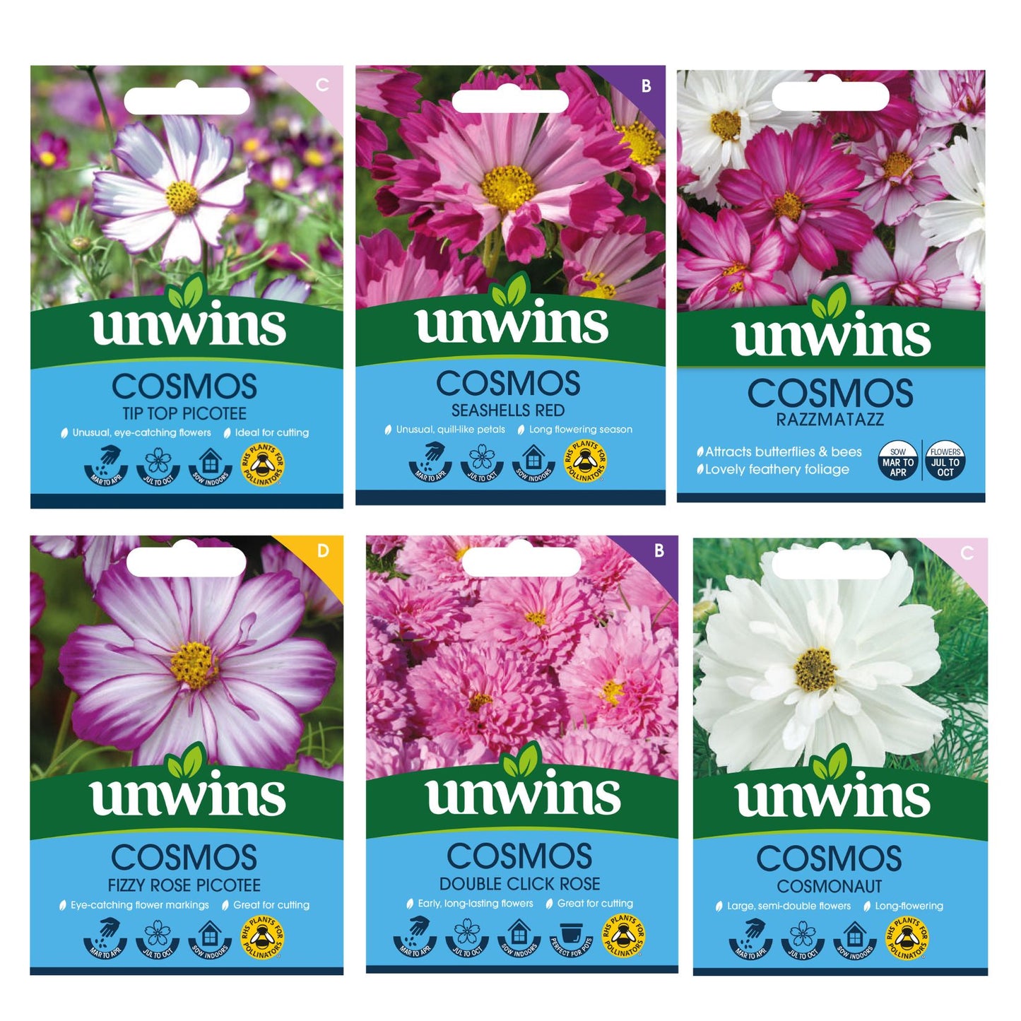 Unwins Cosmos Pink Seed Bundle