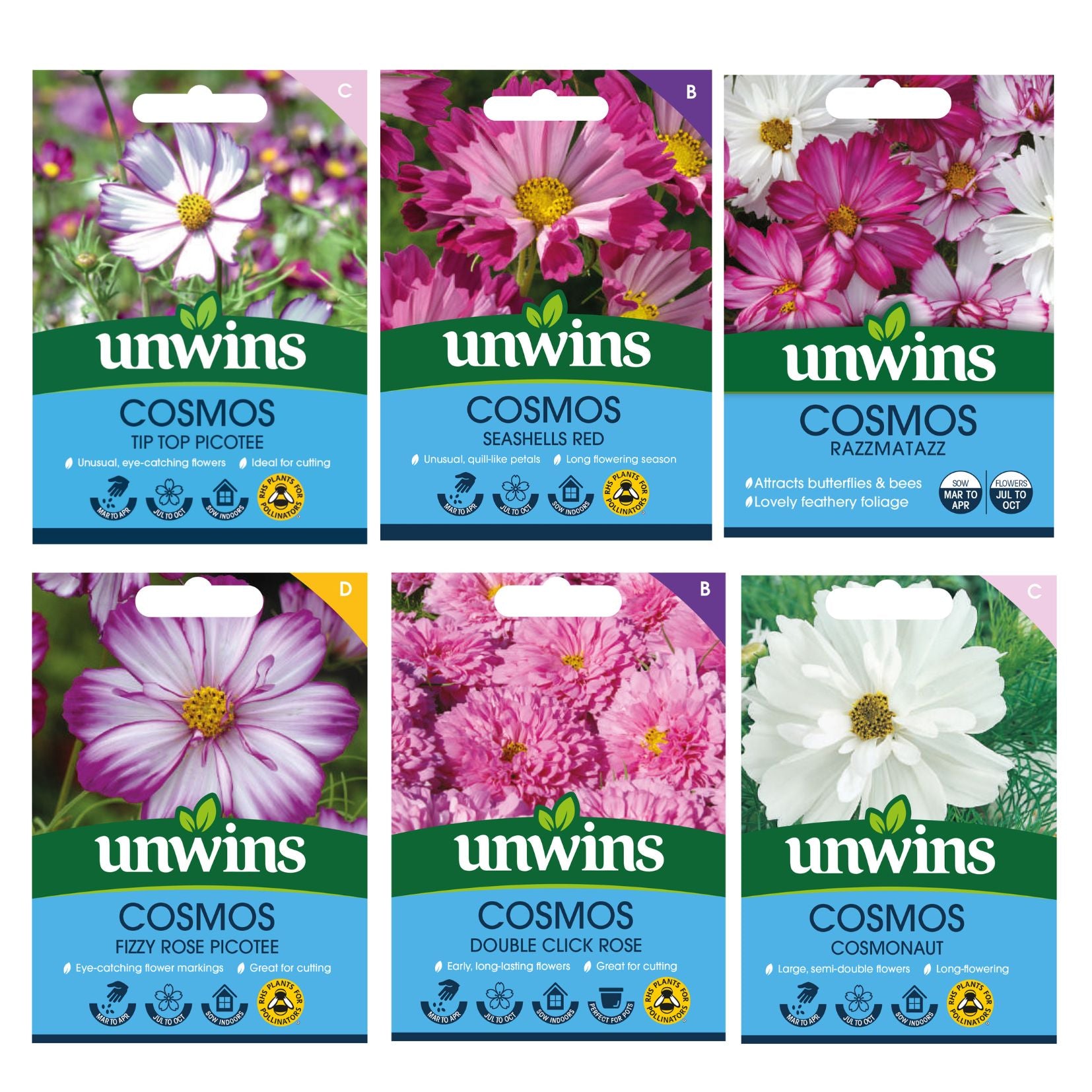 Unwins Cosmos Pink Seed Bundle