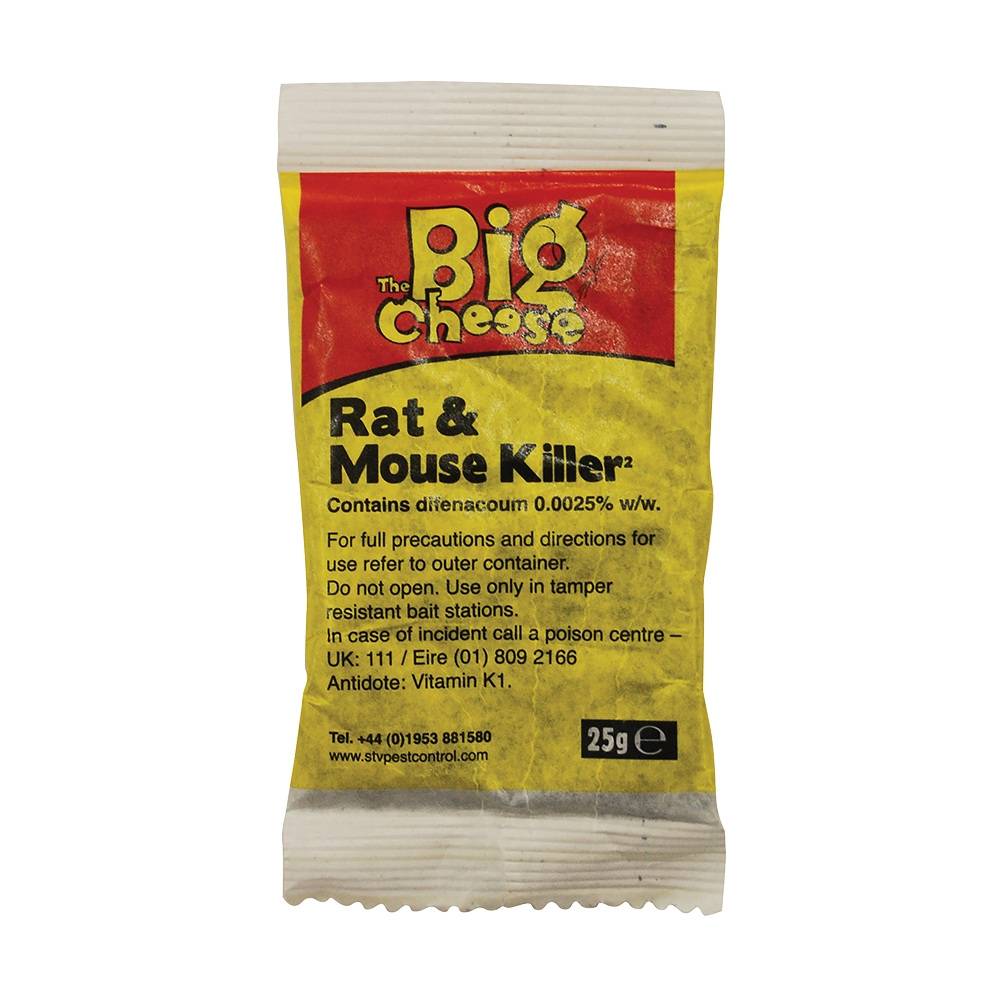 The Big Cheese Rat & Mouse Killer Grain Bait Sachet 25g x 6
