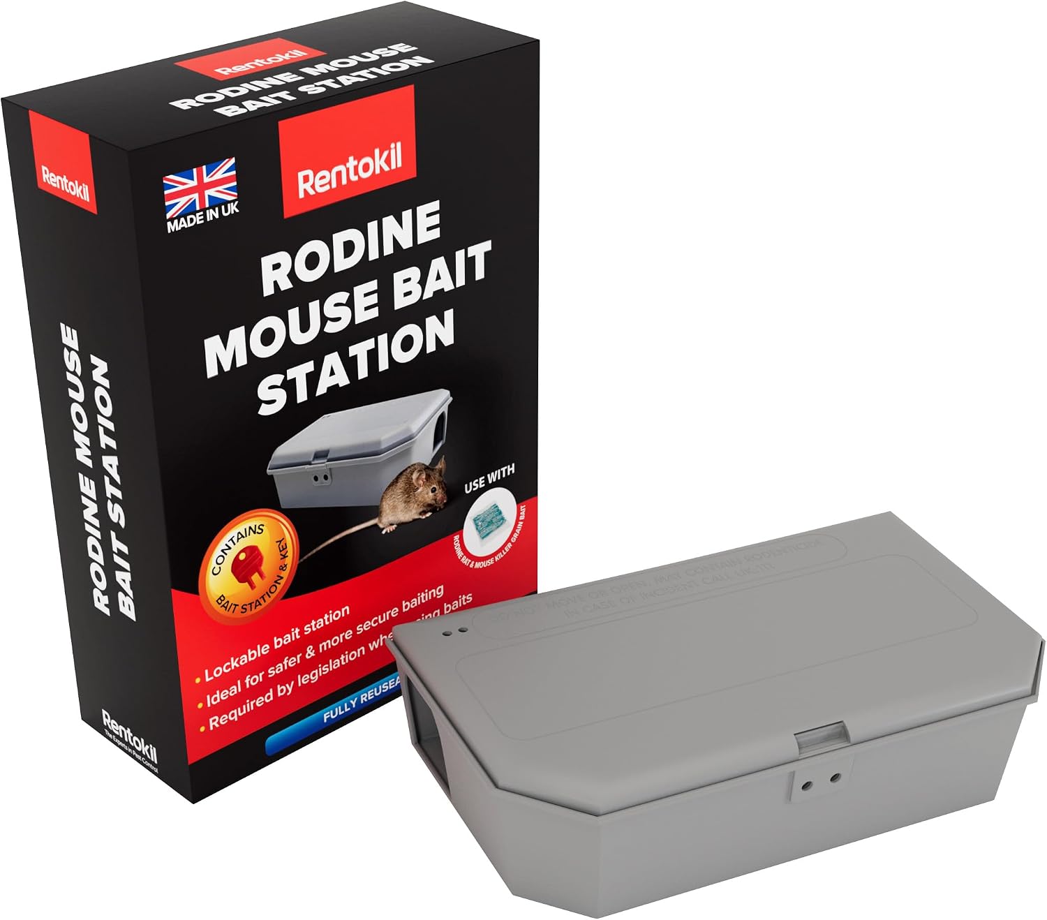 Rodine Mouse Bait Station – Secure, Tamper-Resistant Bait Box (1 Pack) |