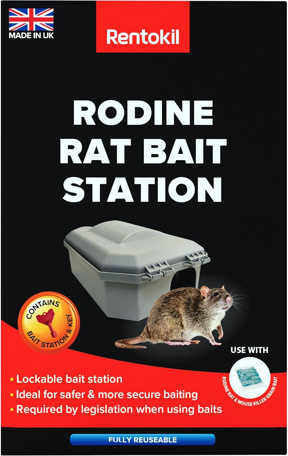 Rodine Rat Bait Station – Secure, Tamper-Resistant Bait Box (1 Pack)