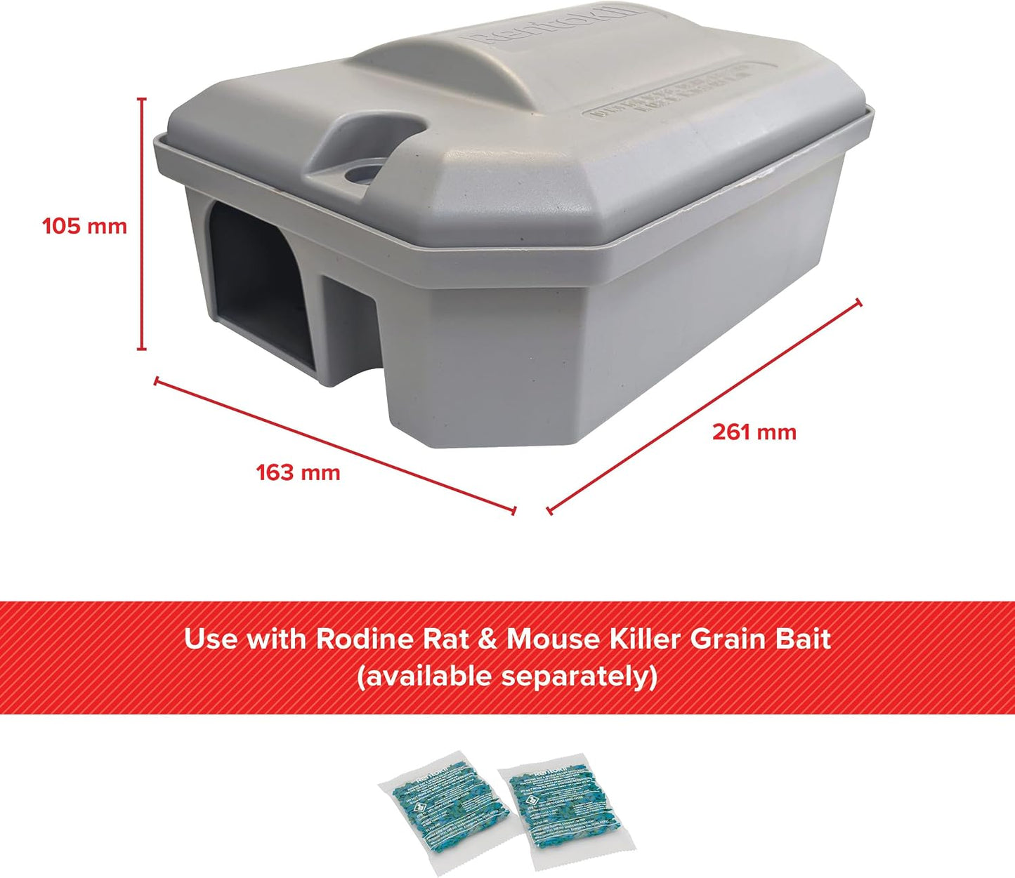 Rodine Rat Bait Station – Secure, Tamper-Resistant Bait Box (1 Pack)