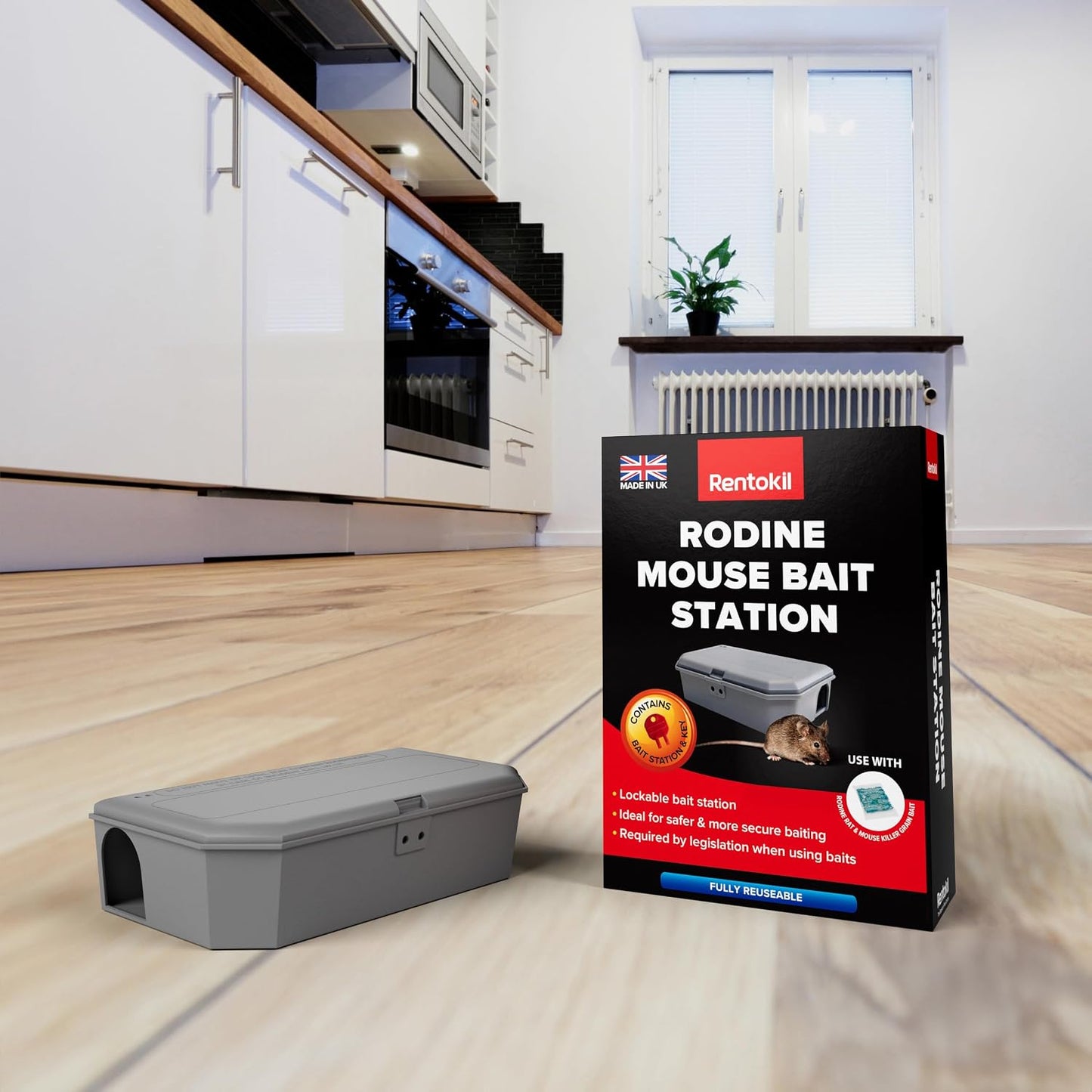 Rodine Mouse Bait Station – Secure, Tamper-Resistant Bait Box (1 Pack) |