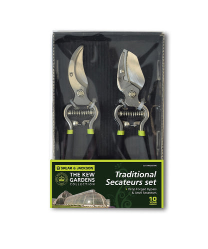 Spear & Jackson Kew Vintage Bypass + Anvil Secateur Set