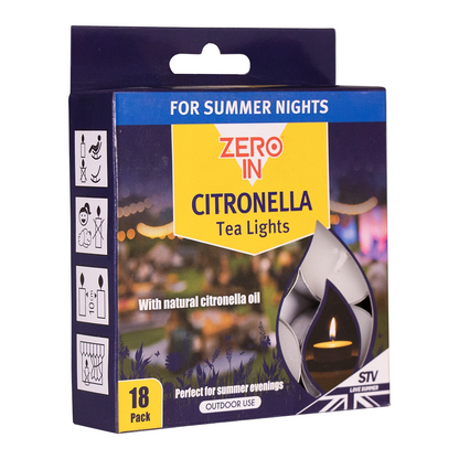 Zero In Citronella Tealight 18-Pack