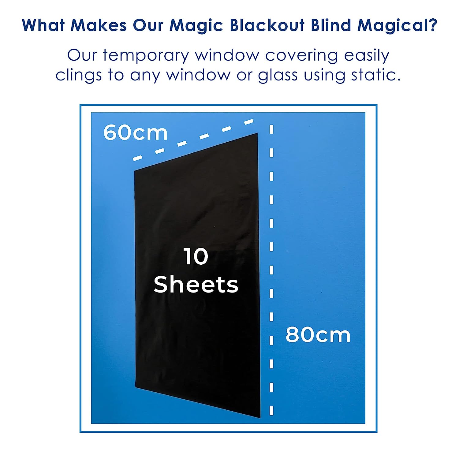 Magic Blackout Blind - Temporary Blinds for Windows - Static Black Out Blinds for Bedroom, Travels, Office, & Nursery Room - 8 Metres Blackout Blind by Magic Whiteboard
