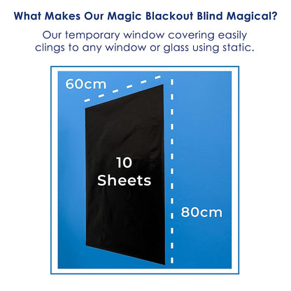 Magic Blackout Blind - Temporary Blinds for Windows - Static Black Out Blinds for Bedroom, Travels, Office, & Nursery Room - 8 Metres Blackout Blind by Magic Whiteboard