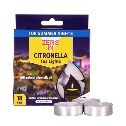 Zero In Citronella Tealight 18-Pack