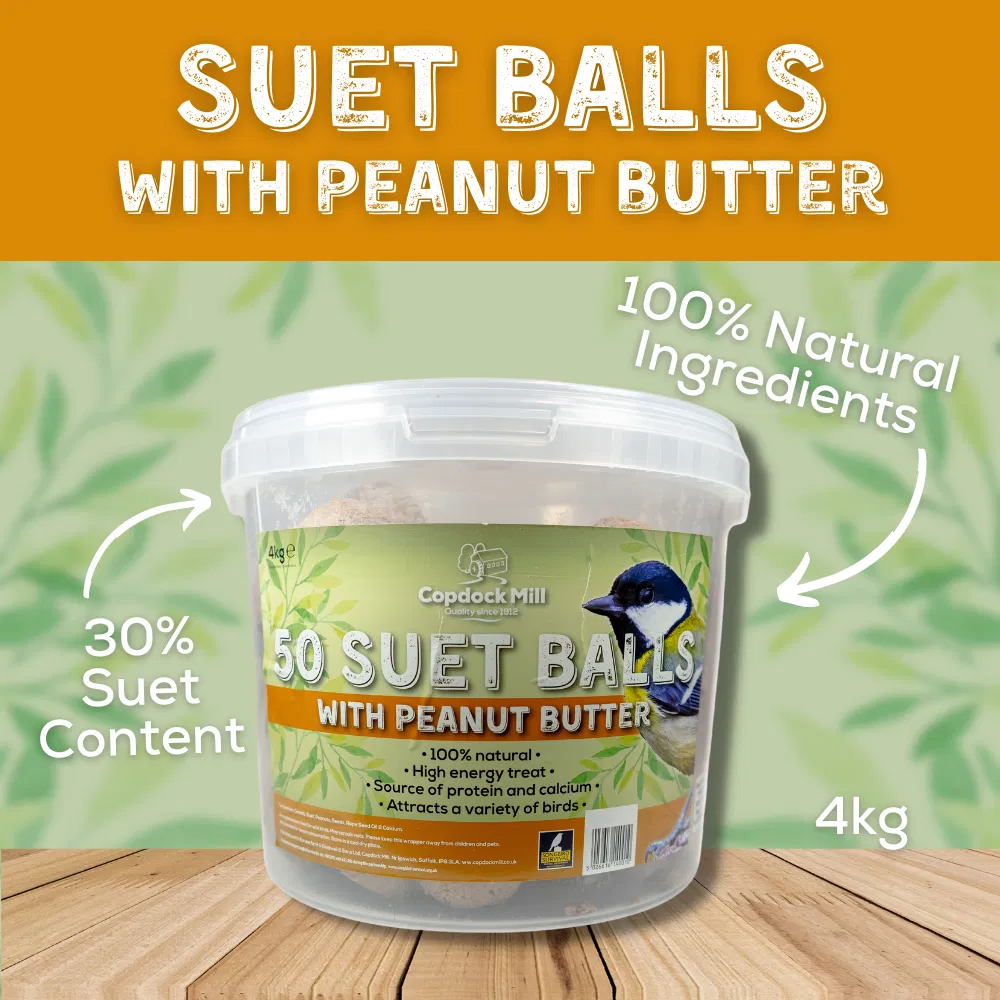 Copdock Mill 50 Suet Balls Peanut Butter Tub