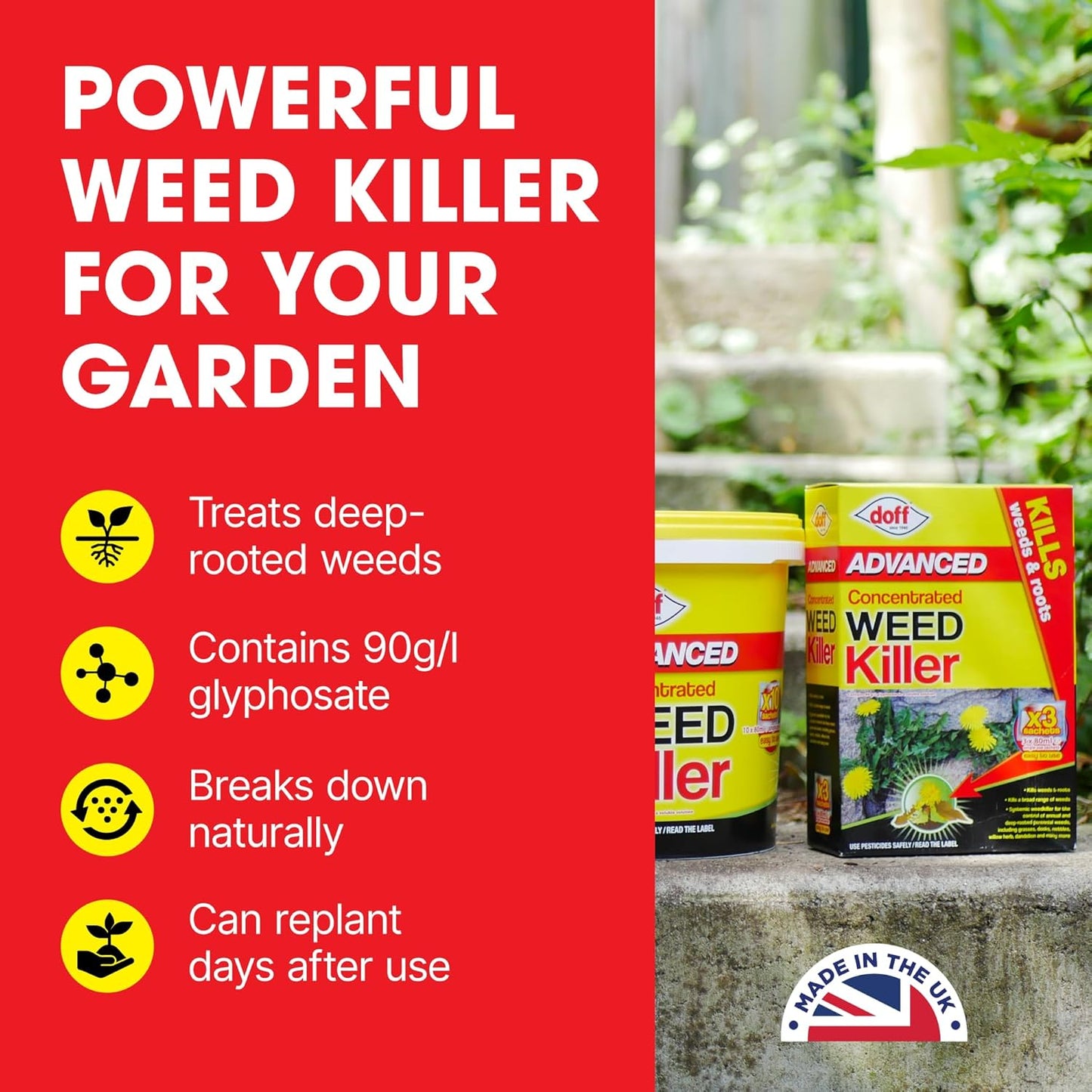 Doff Advanced Concentrated Weedkiller 3/6/10 sachets - 3 x 80ml 