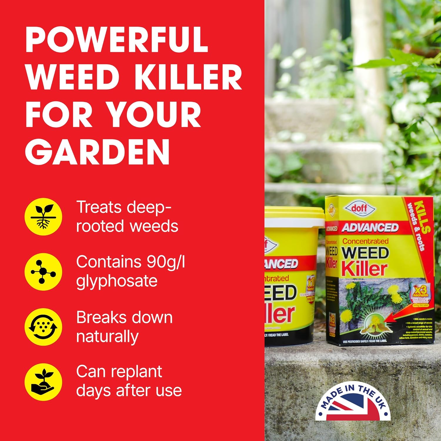 Doff Advanced Concentrated Weedkiller 3/6/10 sachets - 3 x 80ml 