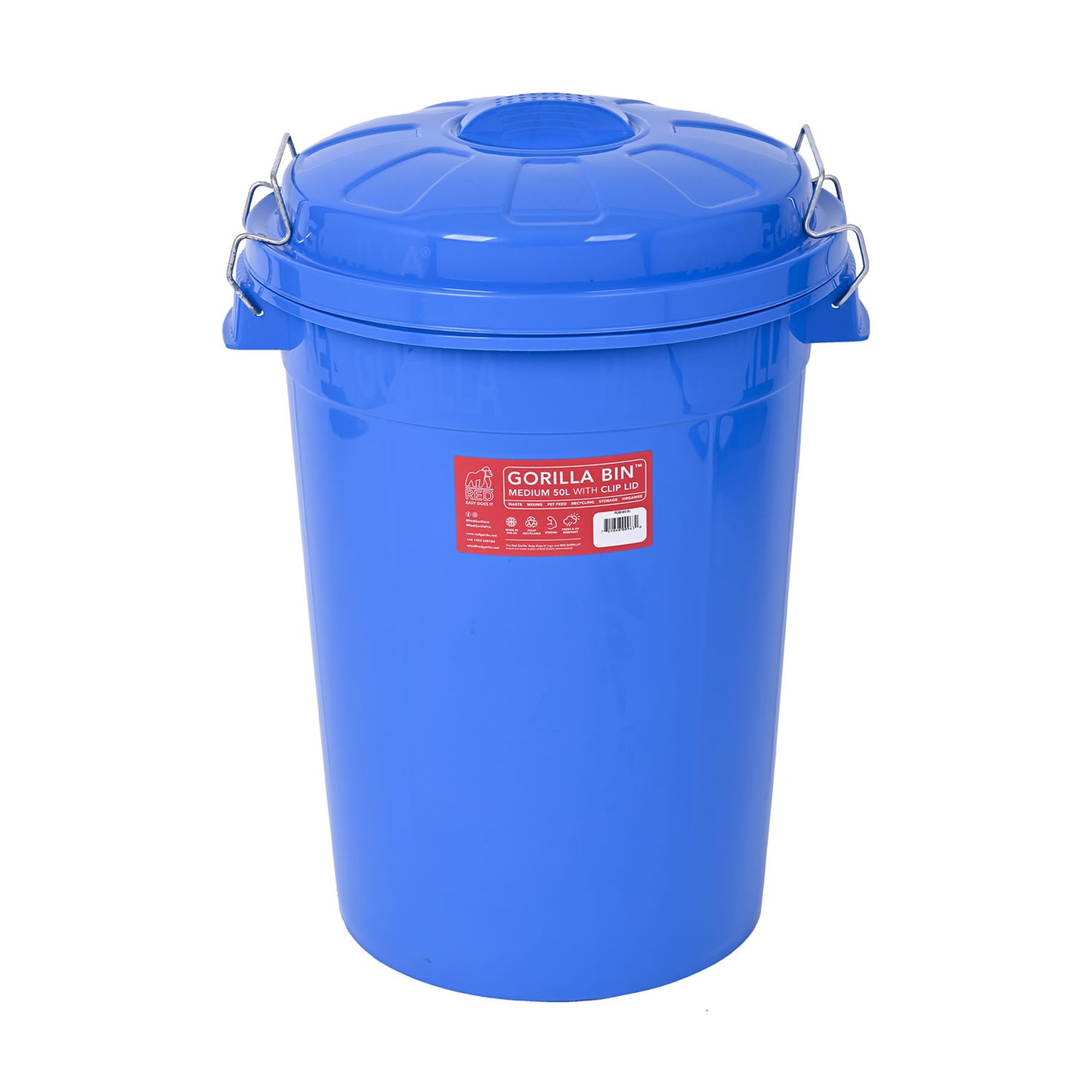 Red Gorilla Bin With Clip Lid 50 Lt