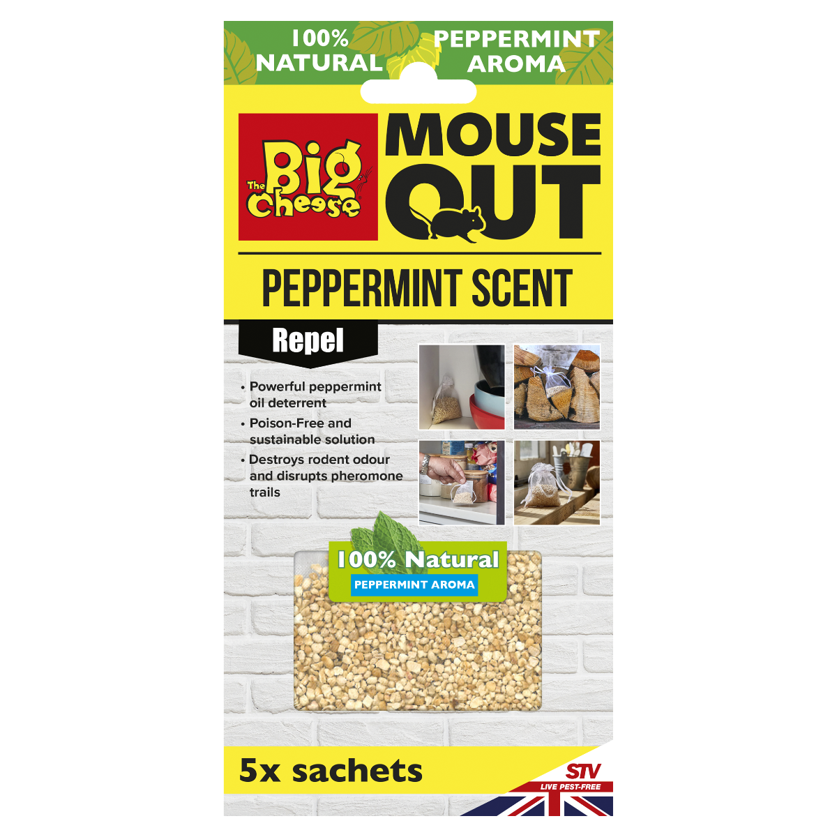 The Big Cheese Peppermint Scent Sachet 5 Pack