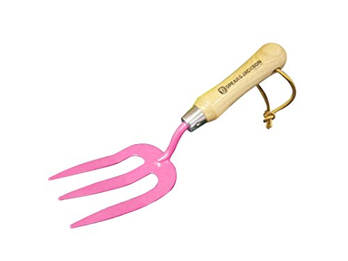 Spear & Jackson Blue Trowel, Pink Weed Fork, + Green Transplanter Set