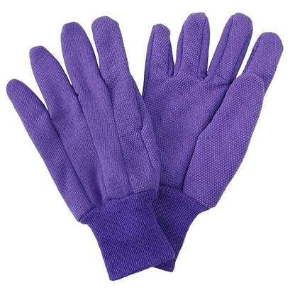 Kent & Stowe Jersey Cotton Grip Gloves Purple Med/Large