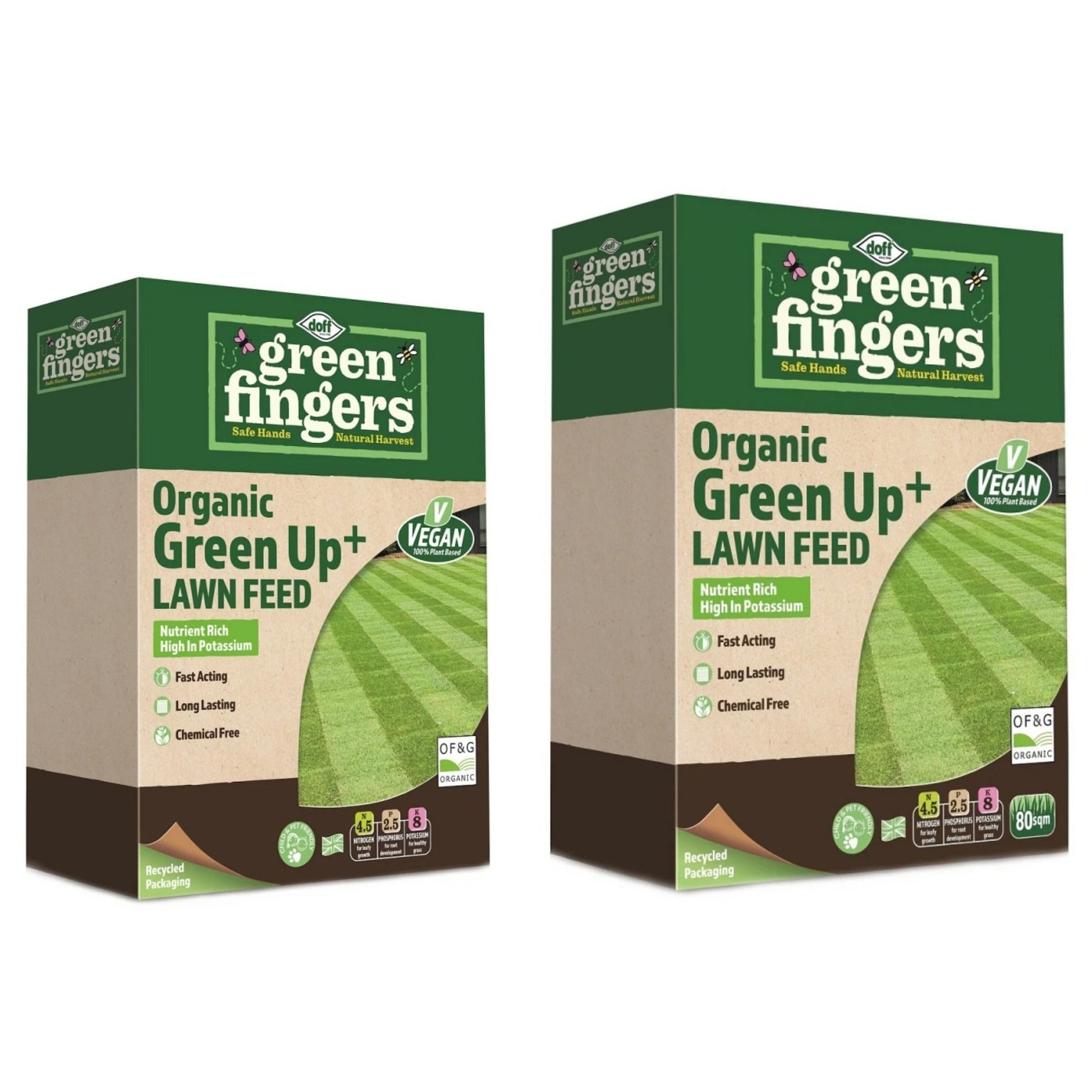 Doff Green Fingers Organic Green Up Lawn Feed - 50/80sqm