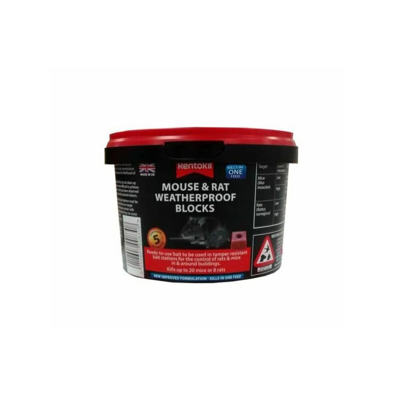 Rentokil PSMR43 Rat and Mouse Weatherproof Blocks Black
