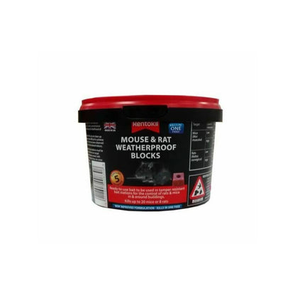 Rentokil PSMR43 Rat and Mouse Weatherproof Blocks Black