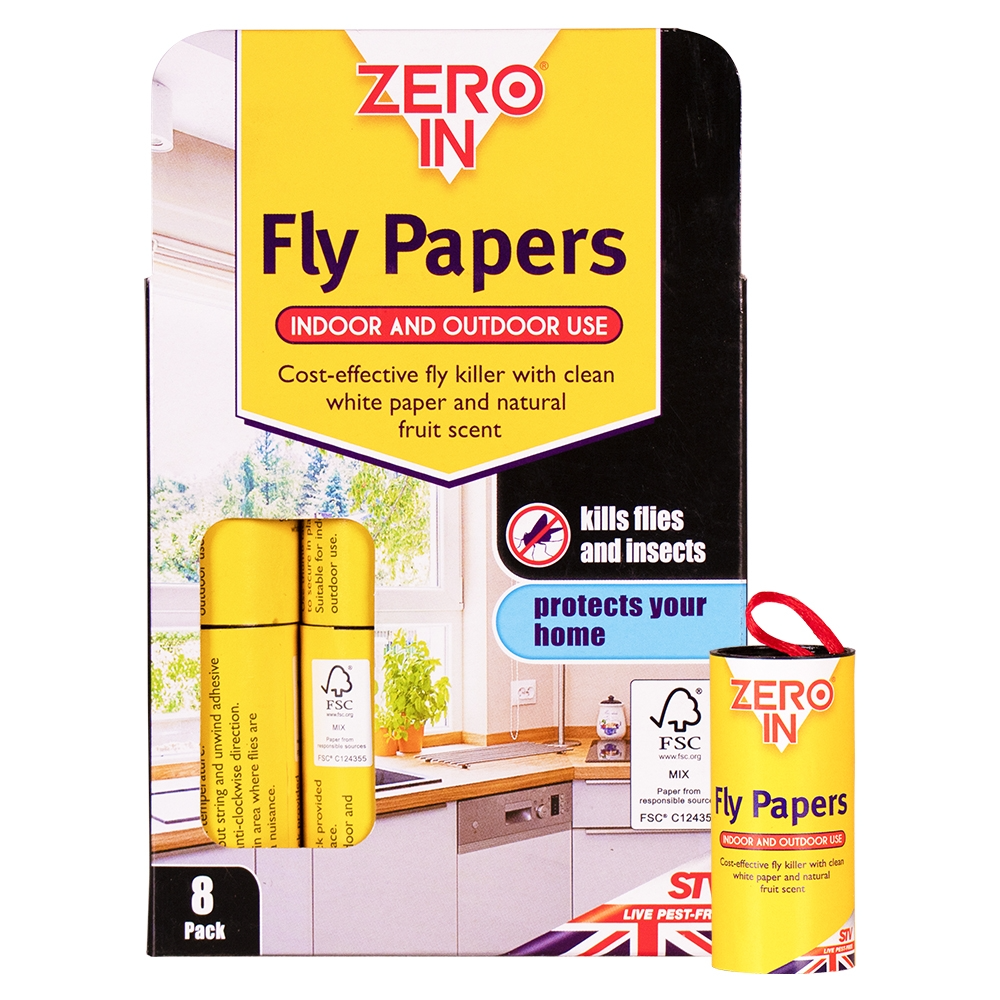 Zero In Fly Papers 8-Pack