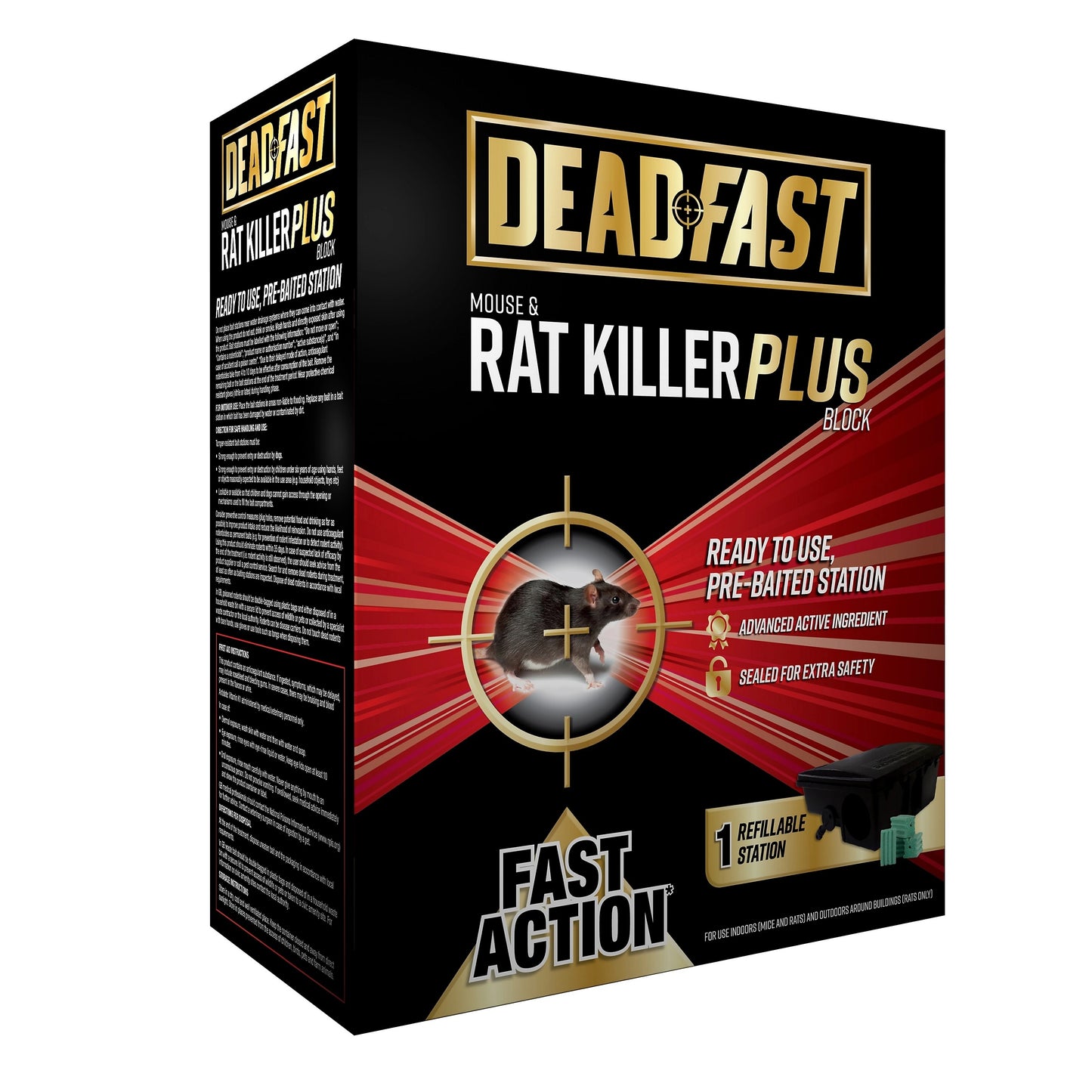 Deadfast Mouse & Rat Killer Plus Blocks RTU Bait Station 100g