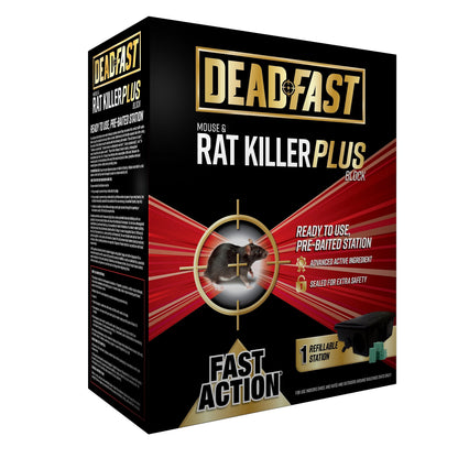 Deadfast Mouse & Rat Killer Plus Blocks RTU Bait Station 100g