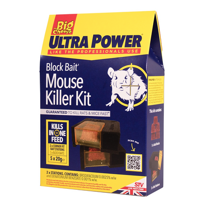 The Big Cheese Block Bait Mouse Killer Kit Twinpack