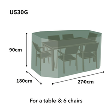 Bosmere Ultimate Rectangular Dining Set Cover Charcoal 6 Seat