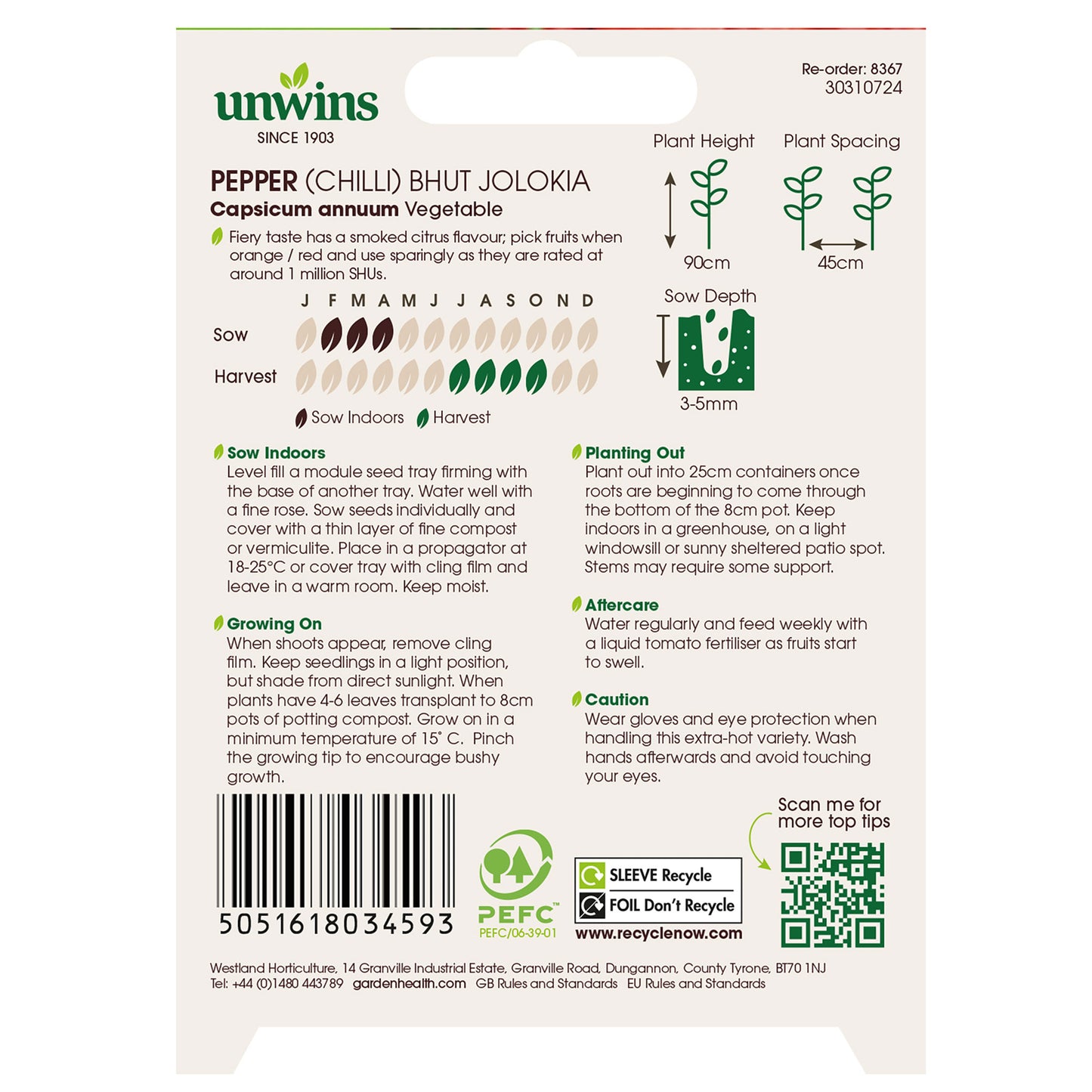 Pepper (Chilli) Bhut Jolokia