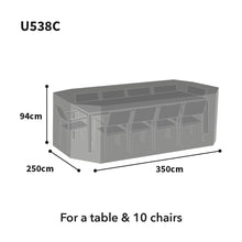 Bosmere Ultimate Rectangular Dining Set Cover Charcoal 10 Seat