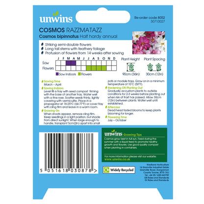 Unwins Cosmos Pink Seed Bundle