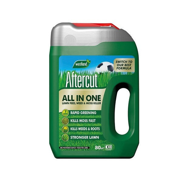 Aftercut All In One Lawn Feed, Weed & Moss Killer 80m2 Spreader