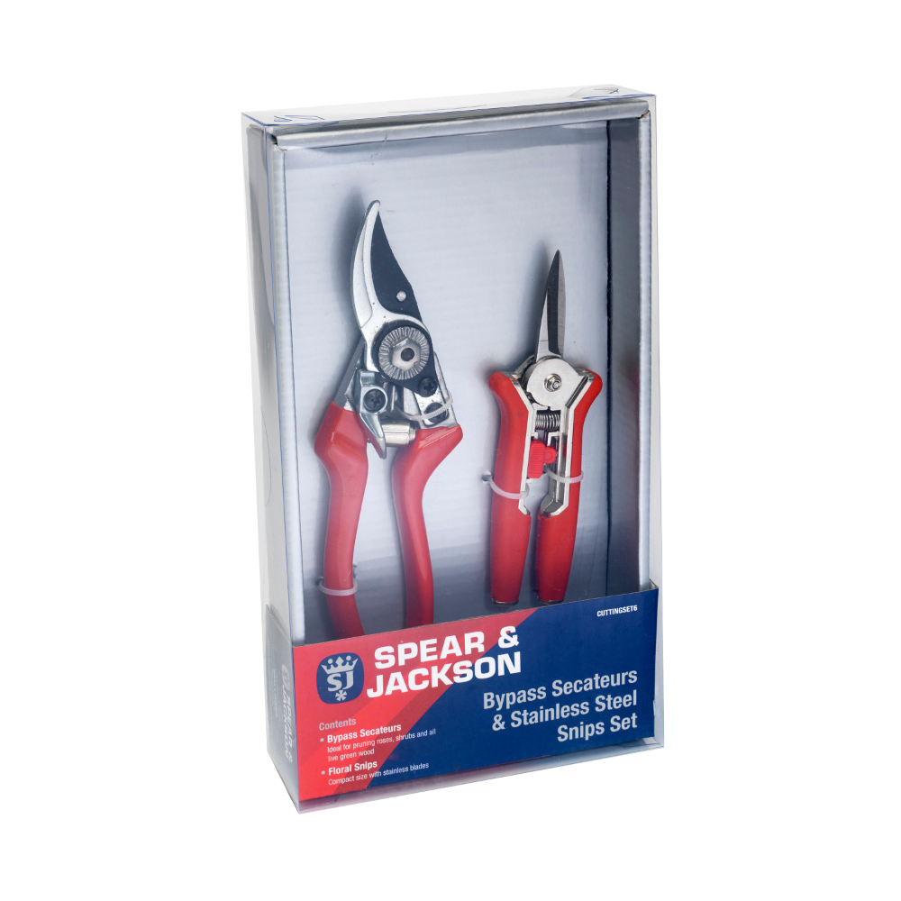 Spear & Jackson Bypass Secateurs + Mini Snips Set
