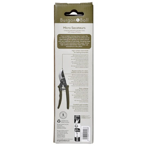 Burgon & Ball Collectors Olive Micro Secateurs