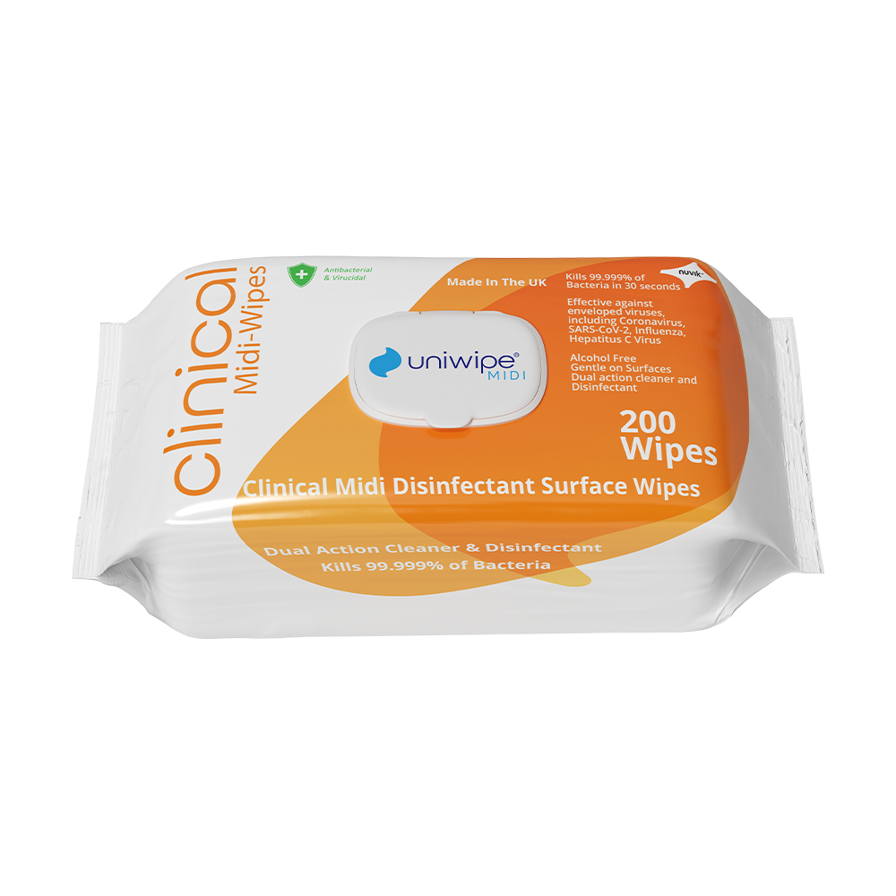 Uniwipe Midi Clinical Disinfectant Wipes 200 pack