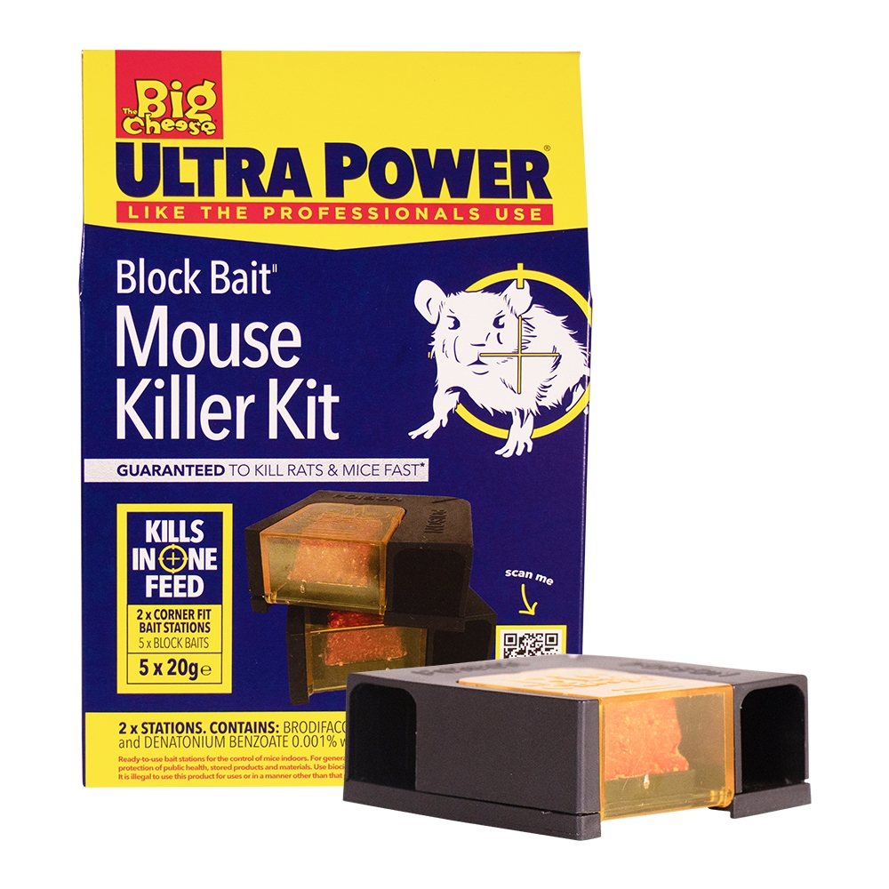 The Big Cheese Block Bait Mouse Killer Kit Twinpack