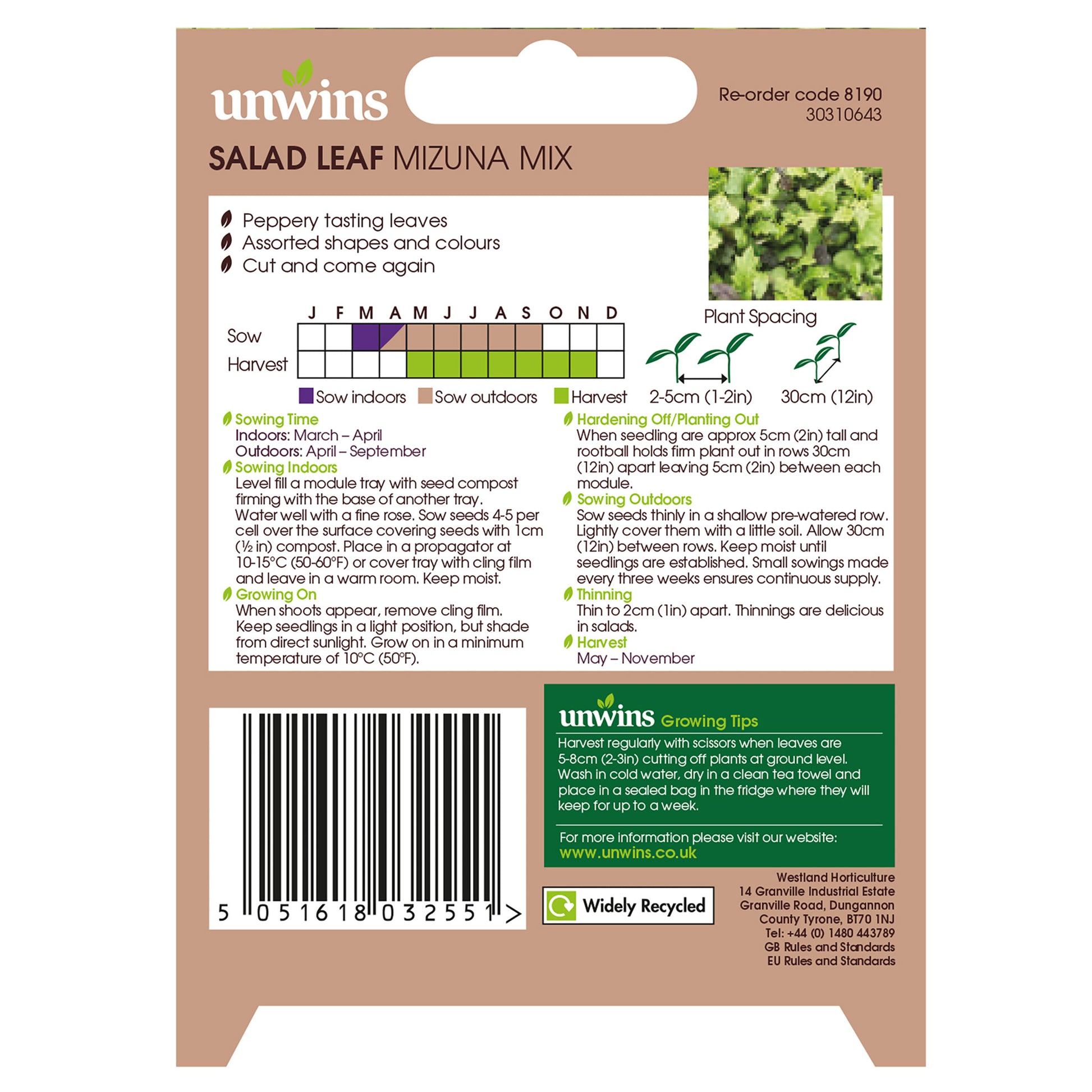 Salad Leaf Mizuna Mix