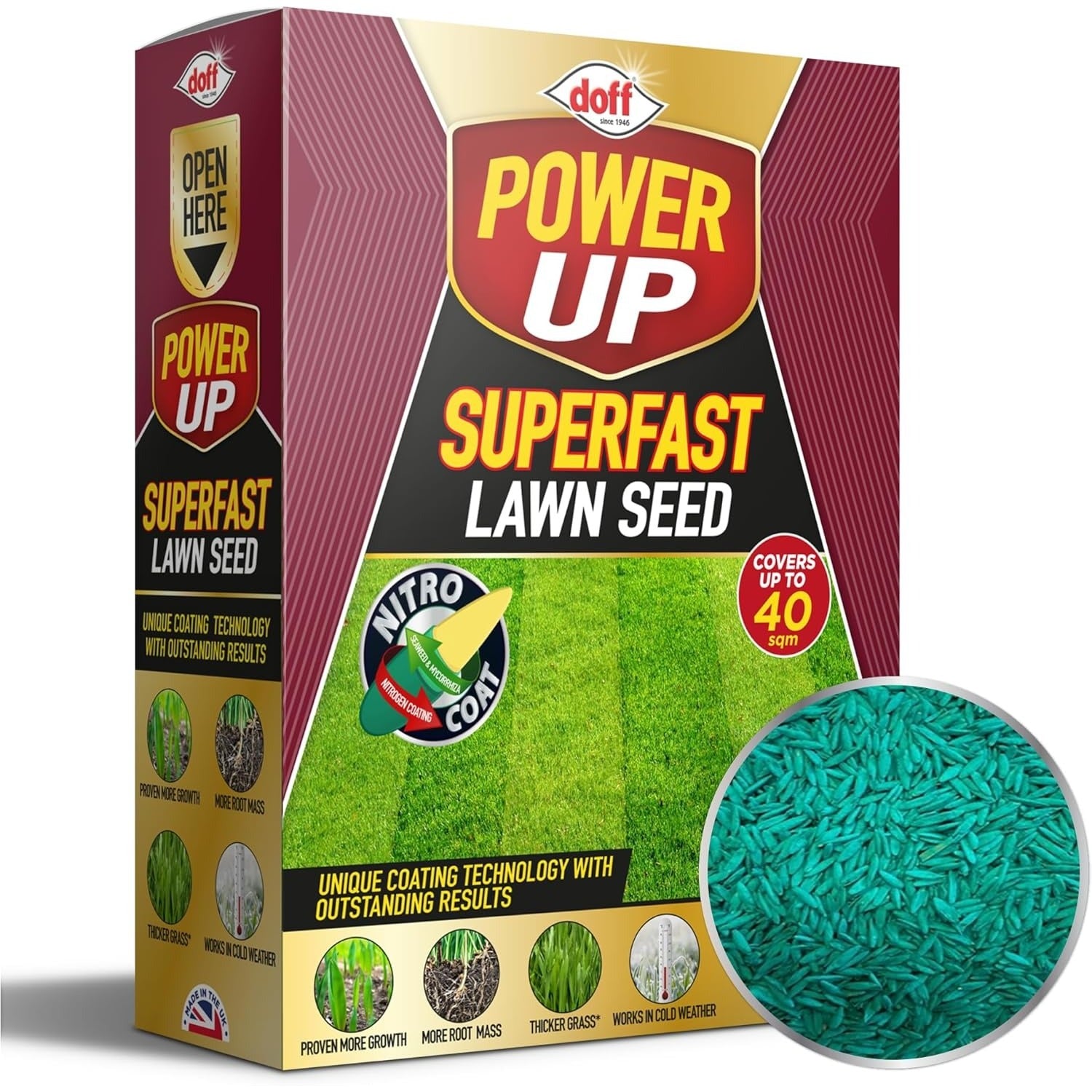 Doff Power Up NEW Power Up Superfast Lawn Seed with NITRO-COAT - 1.5kg
