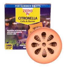 Zero In Citronella Terracotta Burner & Coil 6-Pack