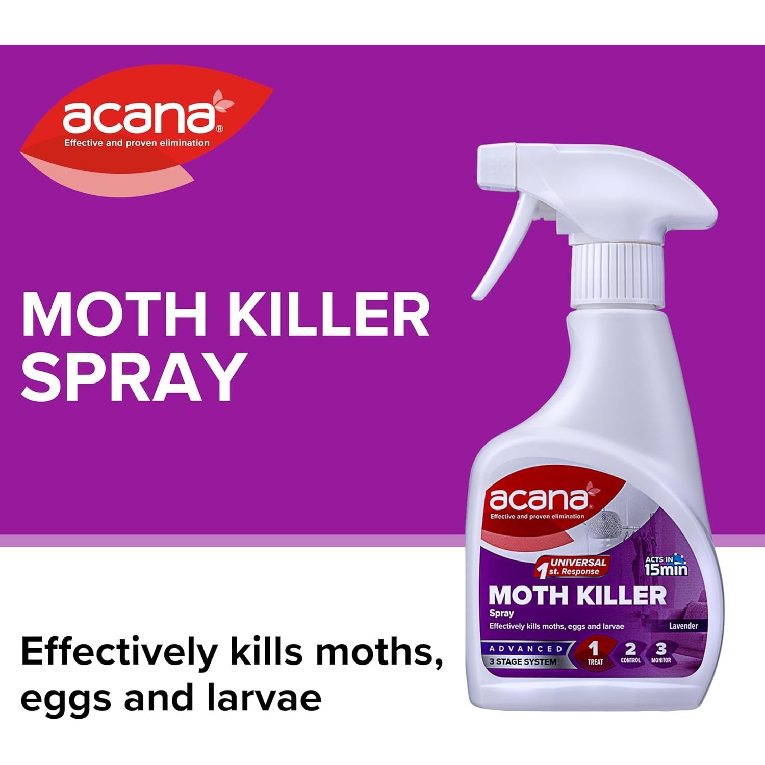 Acana Spray Moth Killer for Fabric Lavender 275ml